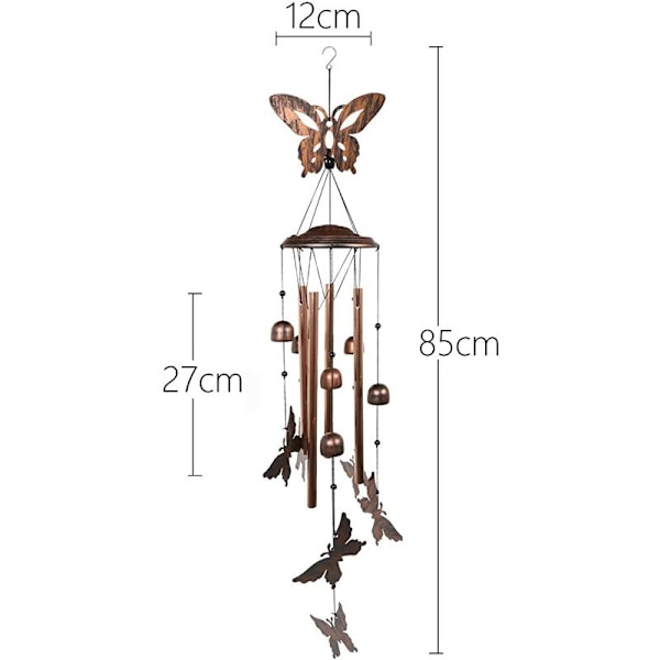 Galvaniseret Metal Sommerfugl Vindspil Ornament Hjem Have Udendørs Dekoration Messing Klokke Galvaniseret Metal Sommerfugl