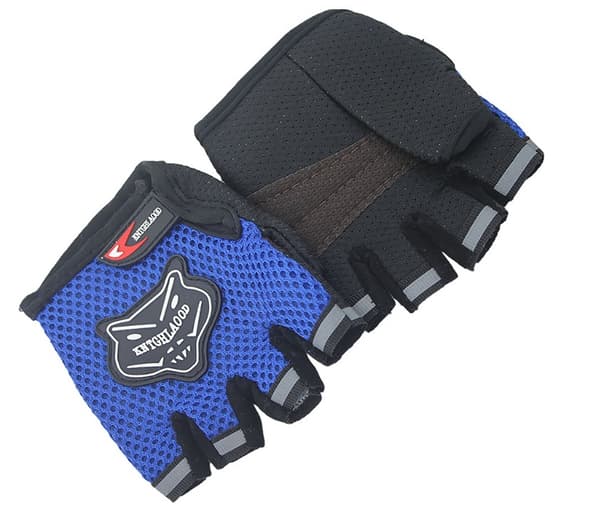 Sommar Mesh Cykel Halvfingerhandskar Fox Head Cykelhandskar (Blå (One Size))