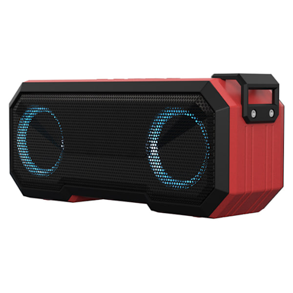 Langaton Bluetooth-kaiutin, IPX7 vedenpitävä ja värikäs valoääni (punainen)