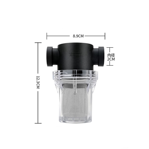 Inline vattenfilter med 1/2" invändig gänga 20 Mesh