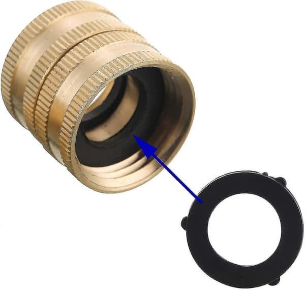 Haveslangeadapter, han til han, til, 3/4 tommer messingforbindelse, 4-pak med ekstra 4 skiver