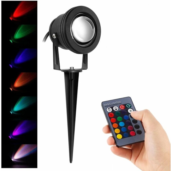 RGB Vedenalainen Valo Värikäs Akvaariovalo LED Suihkulähdevalo 85-265V RPG 10W - Musta Kuori Litteä Peili