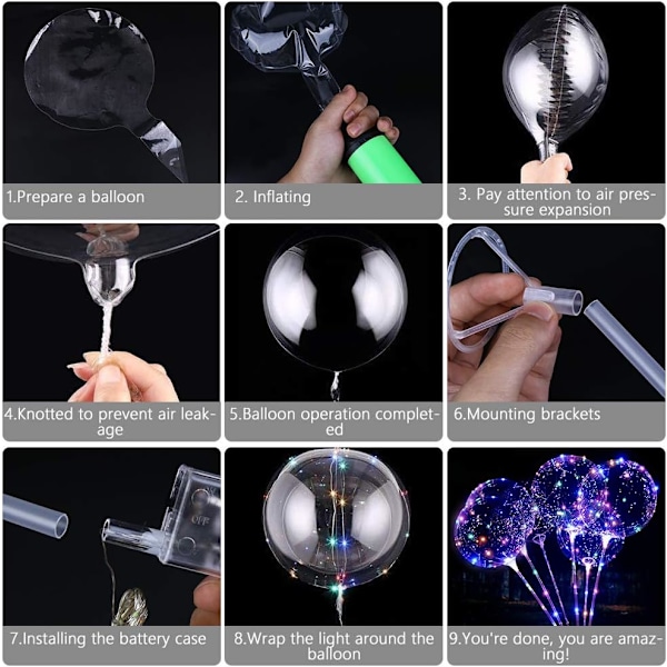 Pakke Helium Balloner Hvide Lysende Balloner Bryllupsfest Hjem Dekoration