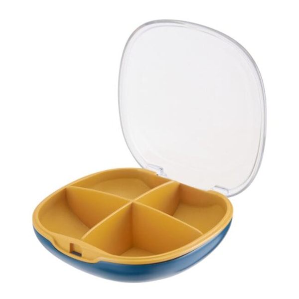 Liten Portabel Transparent Visuell Pillbox * 2 (4 Blå Fack)