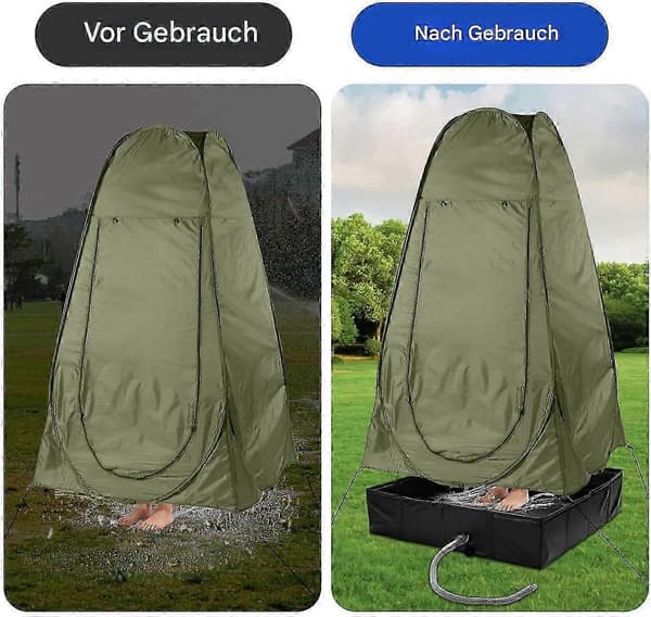 Vikbar duschbas för husbilscamping - Vattentät dräneringstältgolv