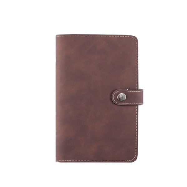 A6 Ringbind Hudfølelse Håndkonto Notesbog Kontantbudgetdiagram PVC Lynlåspose Løsbladet Forretningsbog (Amber Brown-Single Shell)