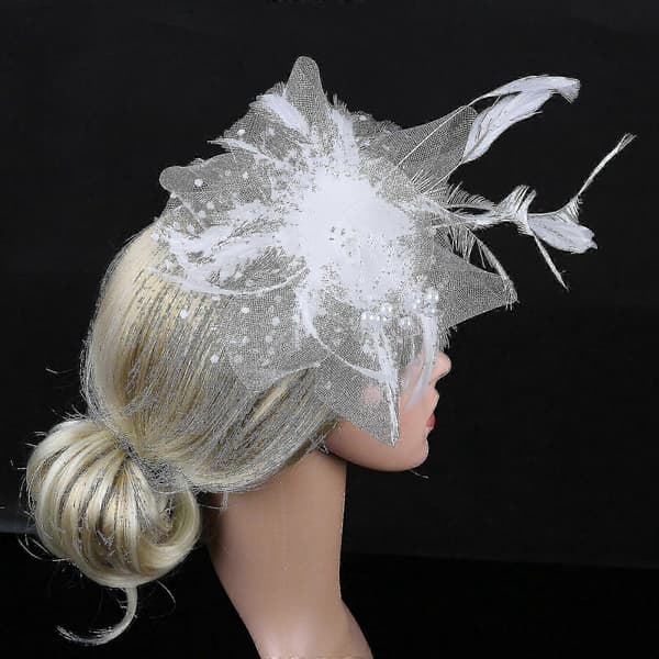 Fascinatorhat til kvinder til bryllupper, teselskaber og derbybegivenheder White A