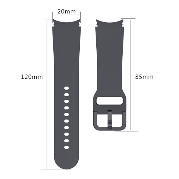 Klockarmband för Samsung Galaxy Watch 5/5 Pro, 20 mm Grå Grå
