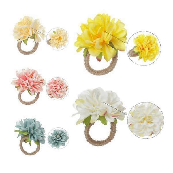 Perle servietringe, rustikke rosen servietringe blomster middagsservietholder til borddekoration Cham