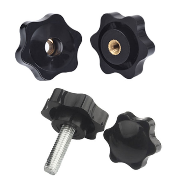 Handskruv mutter plasthuvud hexagonal handtag plastmutter (M4 (25# perforerad mutter) kopparkärna fyra),