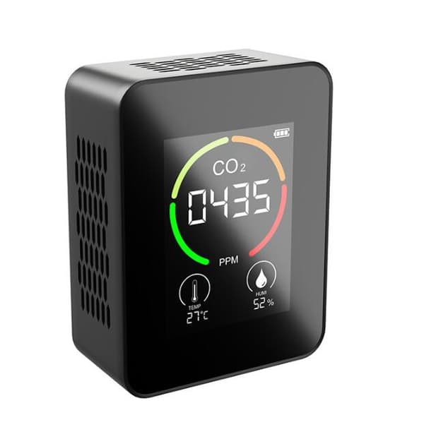 Bærbar C02-måler til hjemmet (Halvledersensor (Sort))