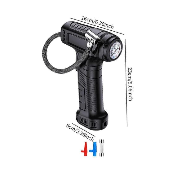 Handhållen sladdlös fordonsdäckpump Mångsidig för bilmotorcyklar 150PSI Längd 23cm Mechanical Pointer Length 23cm