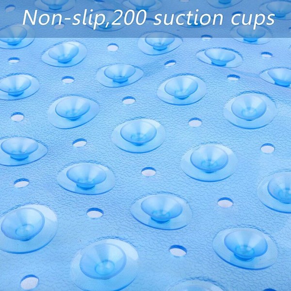 PVC Badrumsmatta Halkfri Sugkopp Transparent Blå 100*40cm
