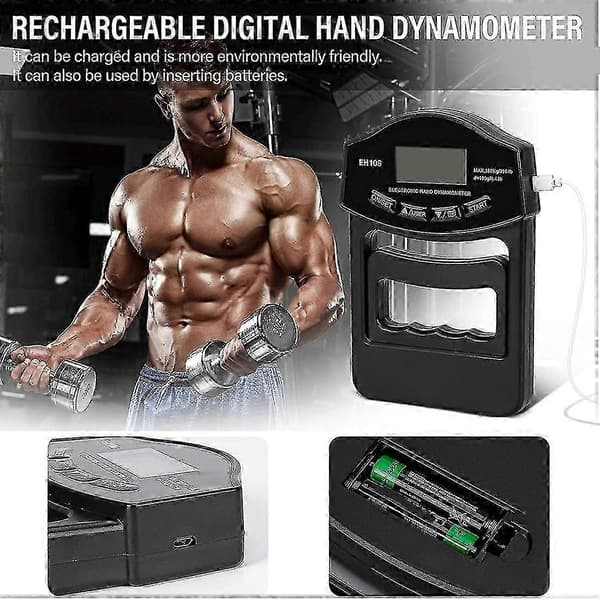 USB Greppstyrkemätare Digital Dynamometer 180kg/396lbs för Handgrepp