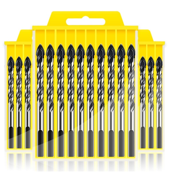 Multifunktionell Karbid Twist Triangel Borr Set ([Set] 5 st Svarta Twist Triangel Borr Set: 6, 8, 10, 12mm)