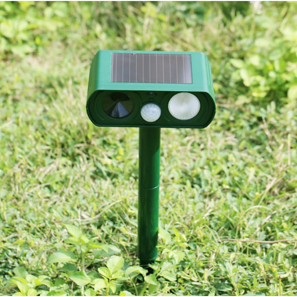 Solcellsdriven musavvisare (LED Blinkande Uppgraderad Version) Gräsgrön