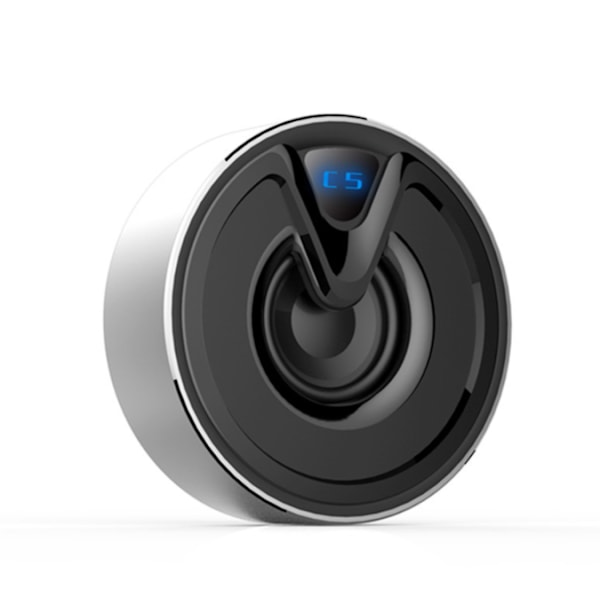 Bluetooth-högtalare i metall, Mini Trådlös Subwoofer-högtalare i Aluminiumlegering (Silvergrå)