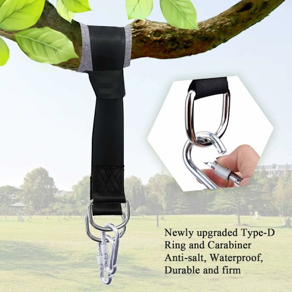 Gungremmar Plus Skydd 8-Teckens Roterande Ring 1,5 Meter Svart Utomhus Remrep + Skydd