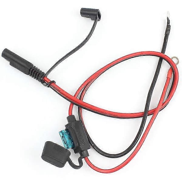 2 stk. SAE-ladekabel til motorcykelbatteri med ringterminal