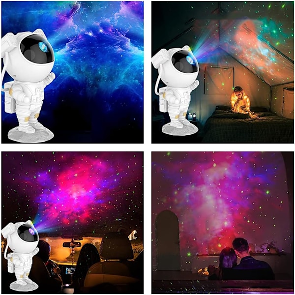 Astronaut Galaxy Stjerneprojektor Stjerneprojektionslampe Havbølge Natlys til Børn Kreativ Gave Soveværelsesdekoration Hovedbelysning,