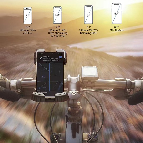 Mobiltelefonfäste för elektriska skotrar, cyklar och motorcyklar 1 Svart Svart Size 2