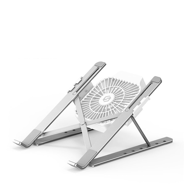 Laptop Kylstativ Radiator Portabelt Lyft med Fläkt (Silverstativ + Vit Fläkt)