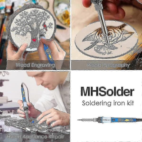 Træbrænderpen 60W med 6 spidser til gør-det-selv pyrografi og lodning