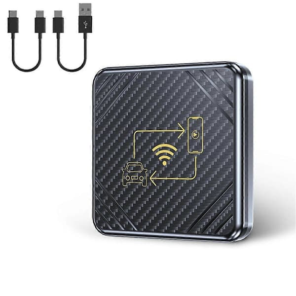 2 i 1 Trådløs Carplay Android Adapter Biladapter Trådløs Adapter Konverterer Problemfrit Kablet Android Auto til Trådløs A Guld Gold