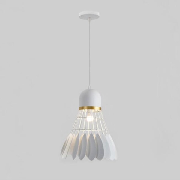 Moderne, enkel og kreativ macaron jern badminton lysekrone (lille hvid),