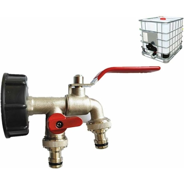 Dobbelt tankadapter. S60 X 6 til messing hahane. Udgangsdiameter 1/2\". Indgangsdiameter 60 mm. Hurtig tilslutning til tankadapter.