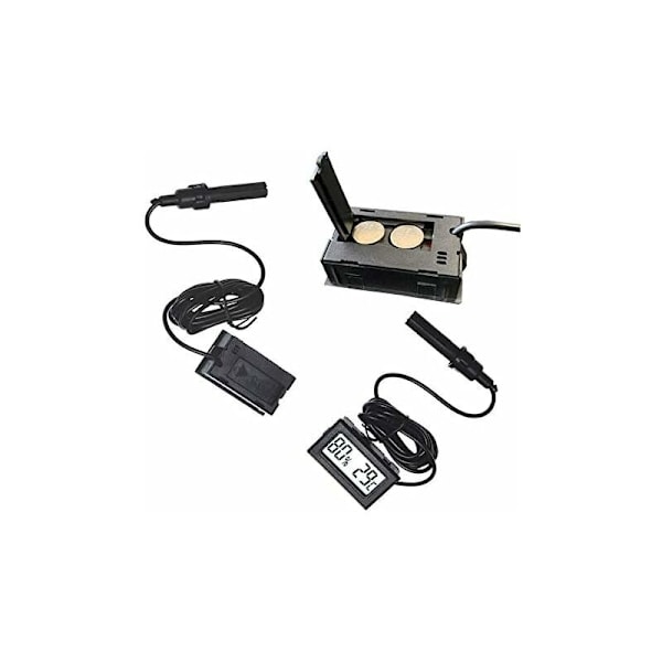 2 Stycken Elektronisk Termometer Hygrometer Inbyggd Digital Termometer Hygrometer med Sladd (Celsius Svart)