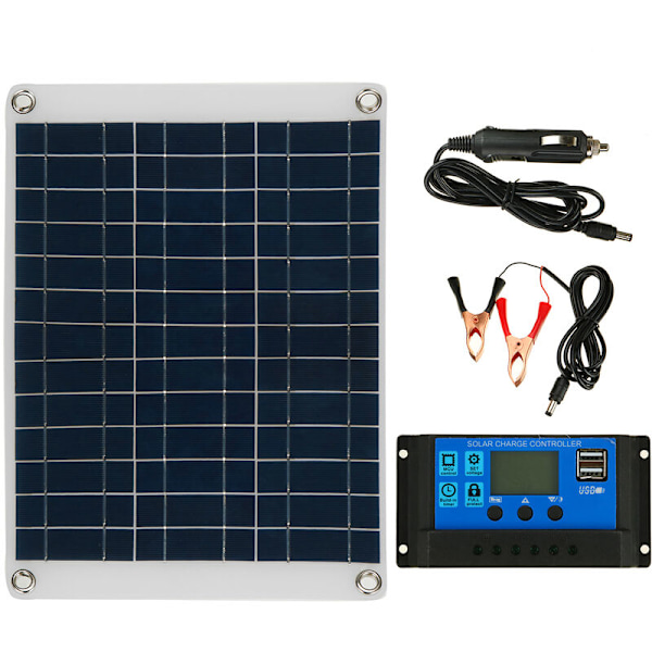 20W Solpanel Kit Batteriladdare 80A LCD Kontroller