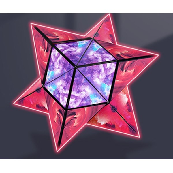 3D Magnetisk Stereo Puslespil Varieret Geometri Hellig Hånd Sjov Øvelse Dekompressionslegetøj (Flammerød),