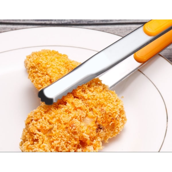 Mad Tang Rustfrit Stål BBQ Brødtang Grilltang (25,5 CM Ren Sort)