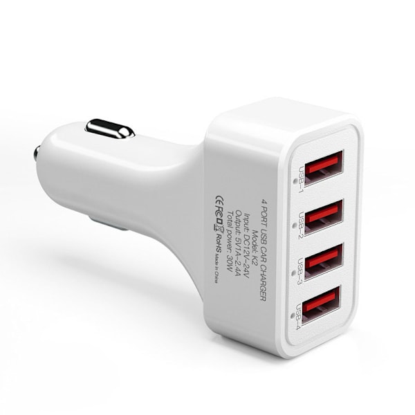 Autolaturi 4 USB-porttinen (valkoinen k2)