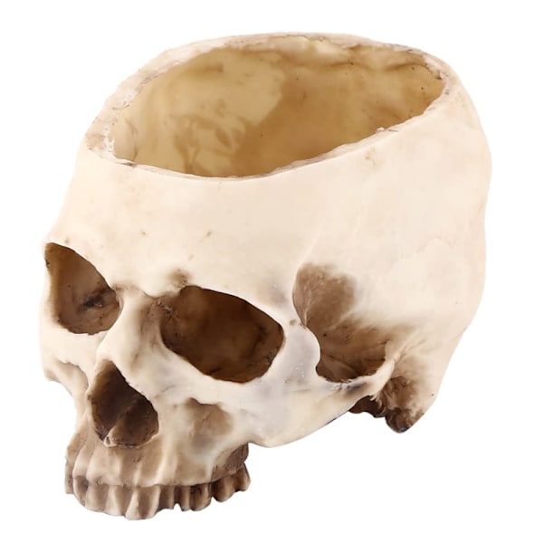 Harpiks Kranie Blomsterpotte Kranie Vase Harpiks Hovedmodel til Halloween Fest Hjem Dekorationer