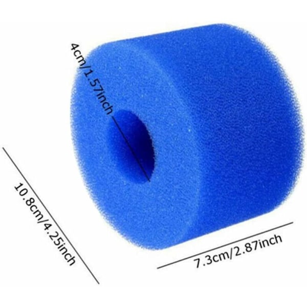 Uima-altaan suodatin sieni sininen puhdistussieni pylväs 6KPL puristettu 108*40*73MM