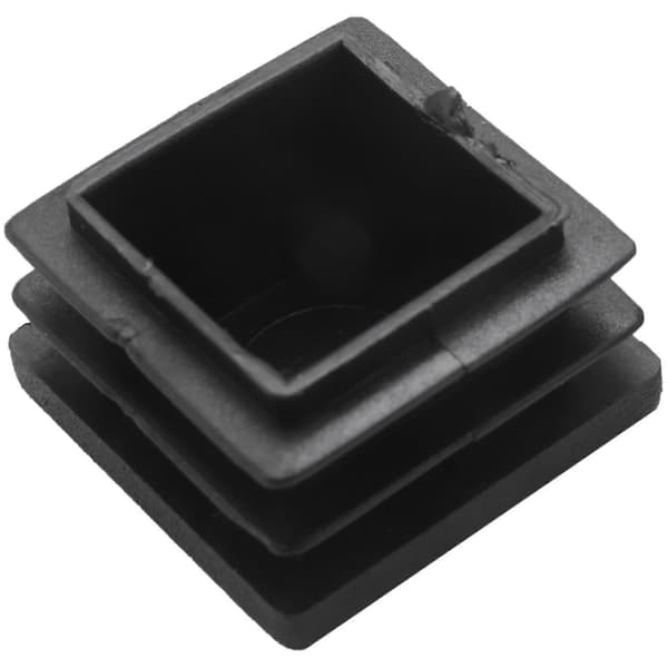 100 stk. 20 mm x 20 mm firkantede rørplastikhætter sorte endestykker sort black