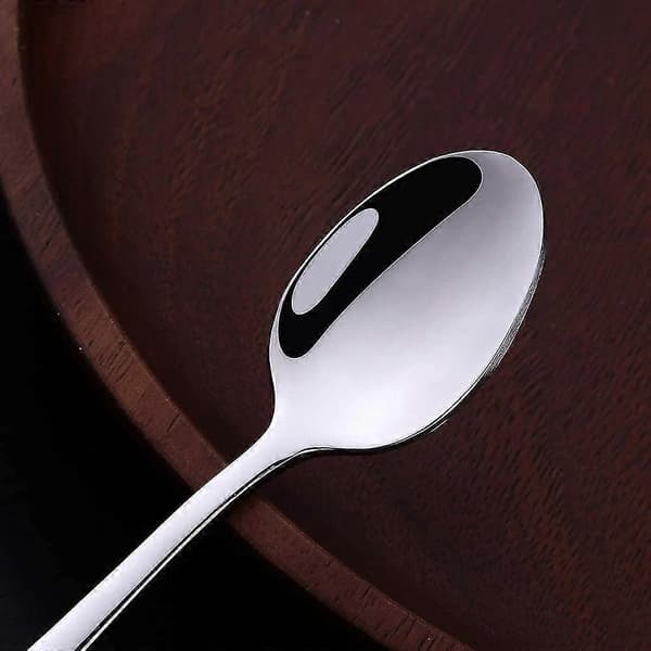 Set med 12 kaffeskedar i rostfritt stål för dessert - 11 cm - Silver