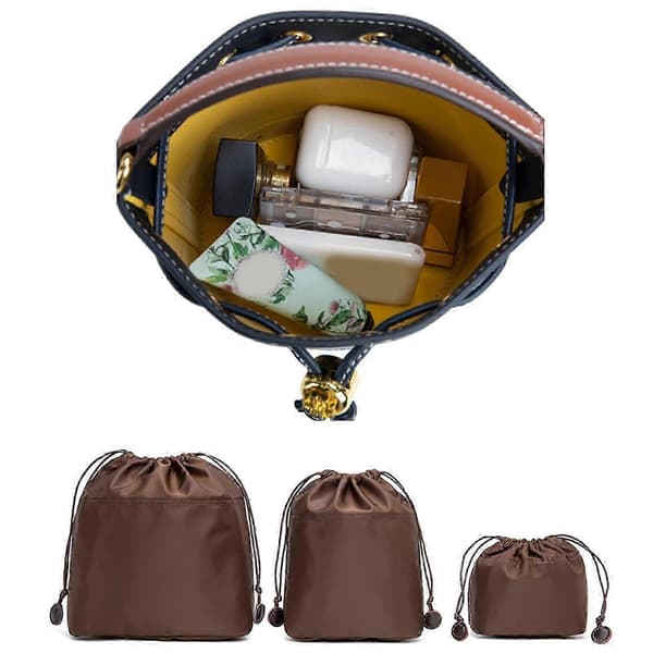 Nylon Inner Bag Organizer Insert Tote Bag Crossbody Bag Dragsko Organizer Insert för Bucket Bag Multi Compartment mini mini