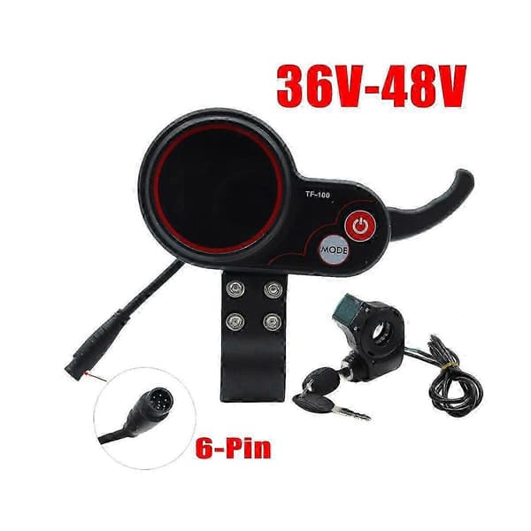 El-løbehjul 6Pin Speedometer TF-100 med Dashboard Display Sort Black