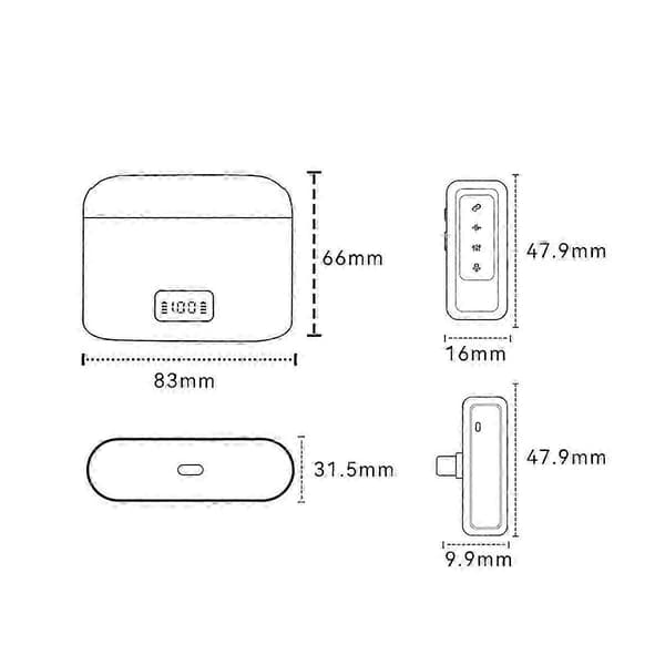 M8 Pro trådløs Lavalier-mikrofon med LCD-display opladningsboks støjreduktionsmikrofon til iOS Android Live Streaming C