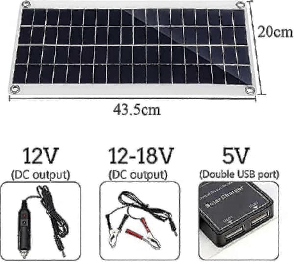 300W 12V Solpanel Kit med 10A-60A Controller til Off Grid Batteriopladning og Strømsystem Installation