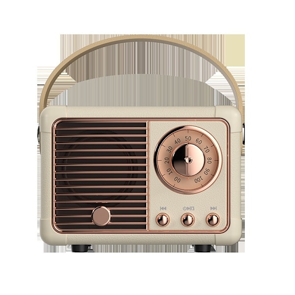 Bluetooth Audio Retro Mini Kannettava Audio Langaton Kortti Radio (Valkoinen),