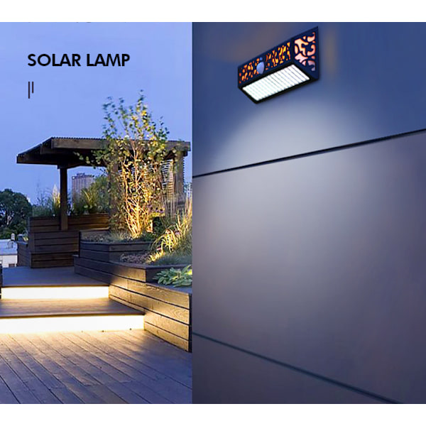 Solar utomhus trädgård vägglampa utomhus hem retro belysning människokropp vattentät väg smart sensorlampa,