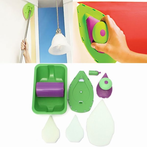 Point Paint Pad Malerrullebakke Svampesæt Kit Børste Hjem Vægdekoration Værktøj (Materiale: Plastik) Sasicare