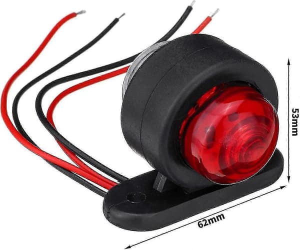 12-24V Dobbeltsidede LED-advarselslys 4-pak Hvid Rød til trailere