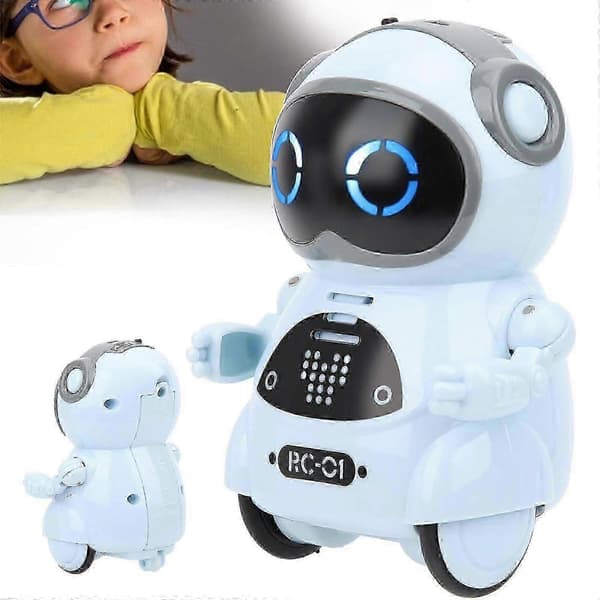 Smart Pocket Mini RC Robot Talande Dansande Berättelse Interaktiv Barnleksak Julklapp Blue