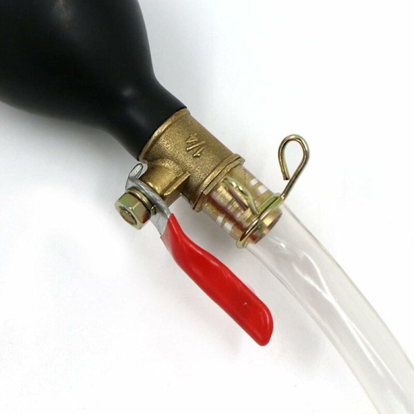 Silikon kopparhuvud latex dräneringsboll tebricka dräneringsrör te vattenrör tillbehör kopparboll + 2 meter vit slang + vinkel