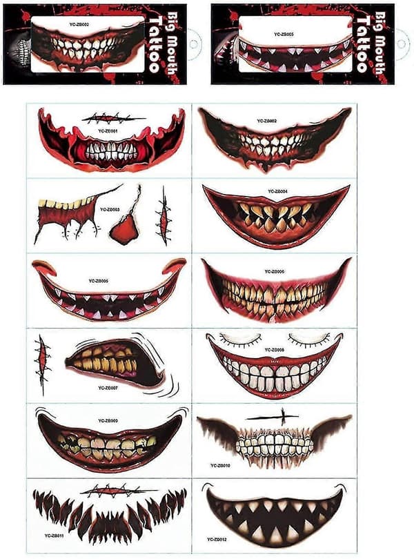Uusi 12 arkin Halloween-graafinen tatuointitarra